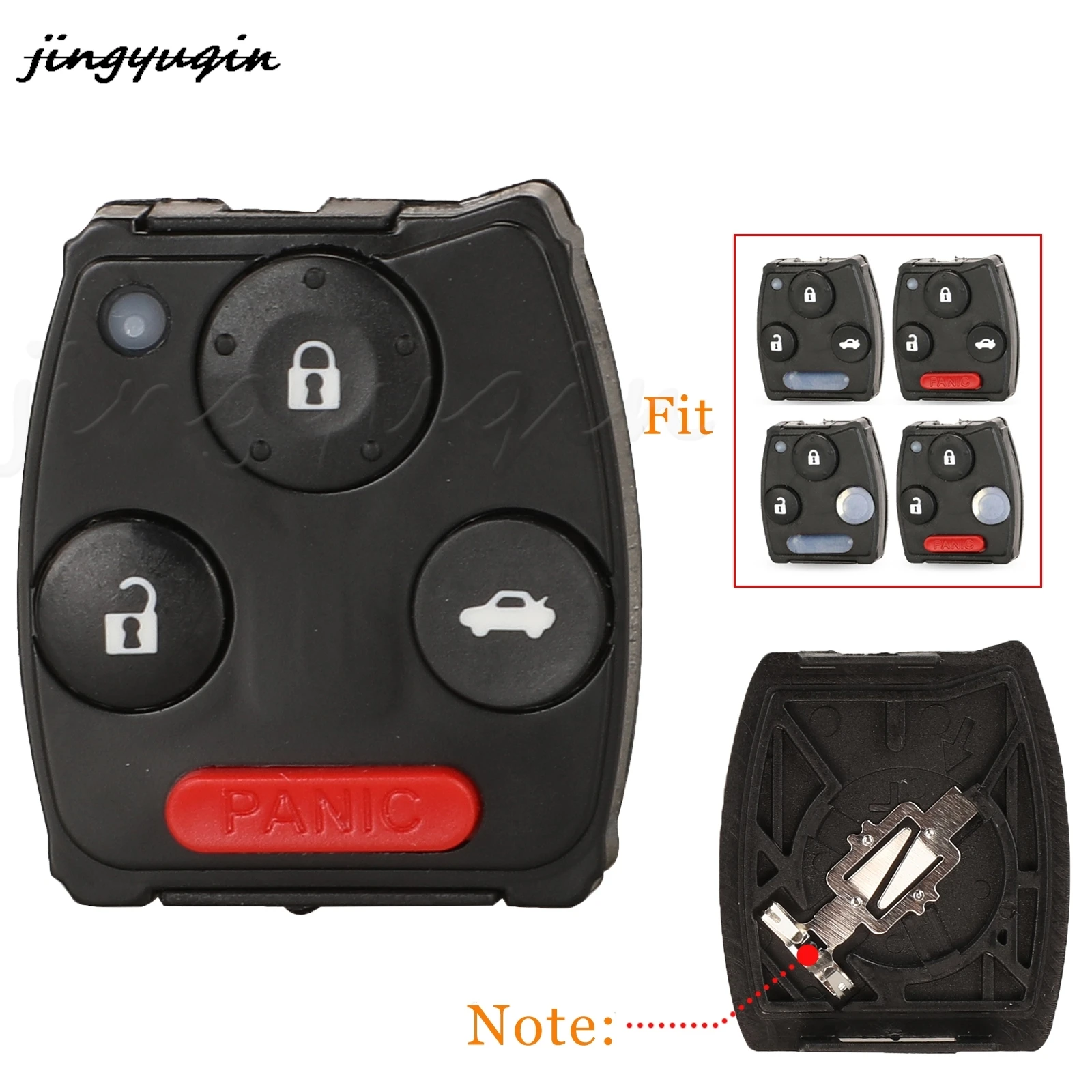 

jingyuqin 2/3/4 Buttons Replacement Remote Key Case Cover For Honda Accord Civic CR-V HR-V Odysser Pilot