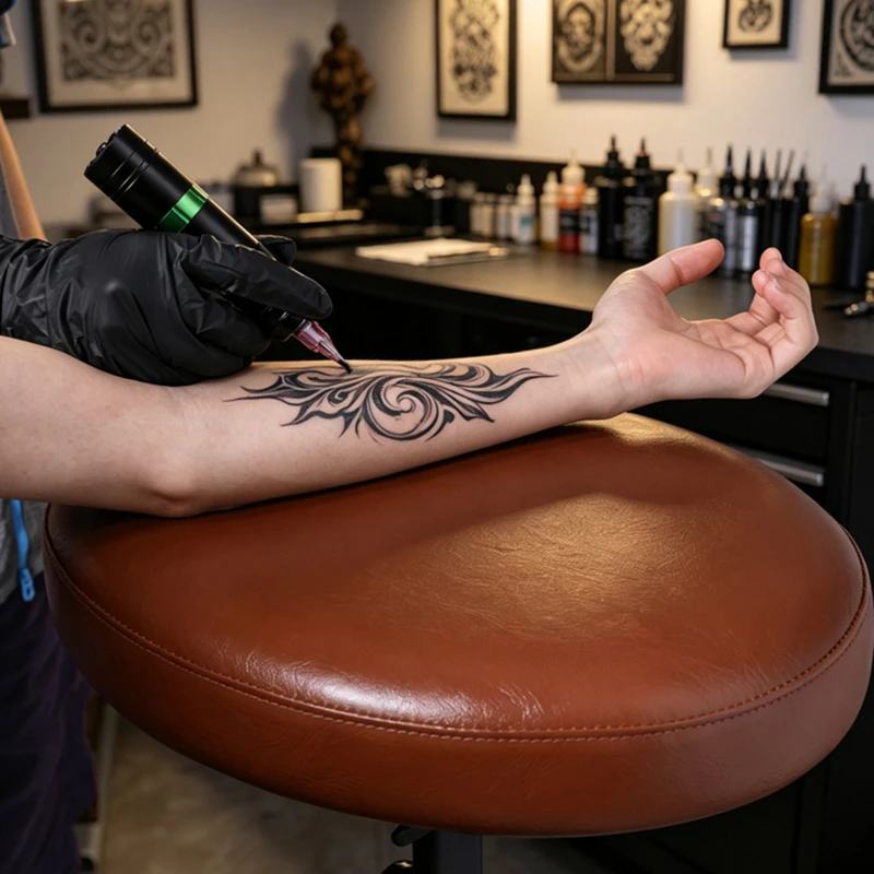 Adjustable Tattoo Chair, Tattoo Equipment, Multifunctional All-in-One Folding Work Chair with Large Work Surface
