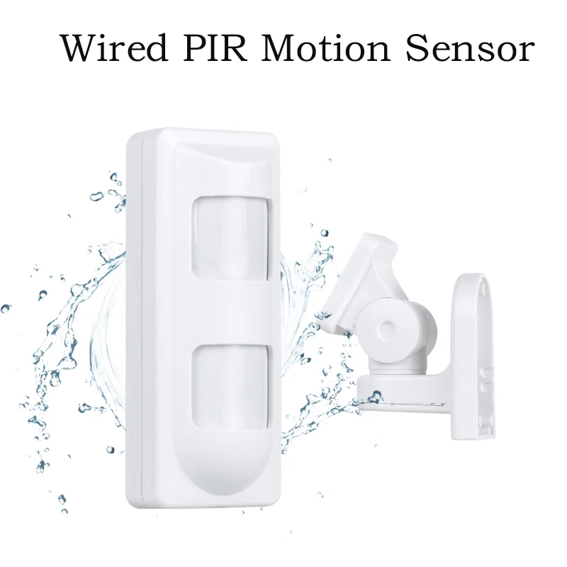 Wired Waterproof Microwave + Dual PIR Motion Sensor De Movimento Detector Alarm Anti-pet Wide Angle/Curtain Lens for Smart Home