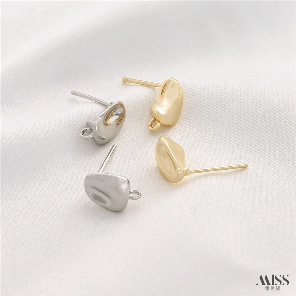 

14K Gold-plated 925 Silver Needle Coffee Beans with Hanging Rings Earrings DIY Handmade Earrings Accessories Materials