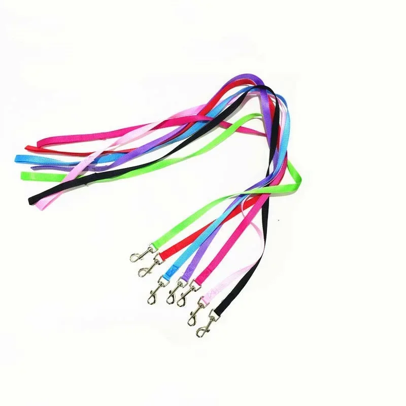 7Colors Long Nylon Dog Pet Collar Harness Leash Lead for Daily Walking 1.5cm Width Optional Training Leash