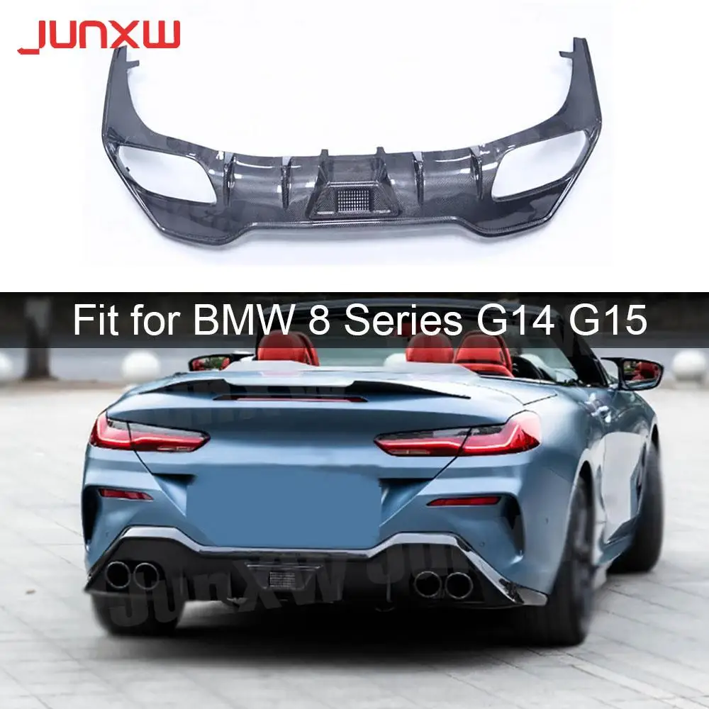 

for BMW 8 Series G14 G15 Coupe Sport 2019-2022 Rear Bumper Lip Spoiler Car Accessories Carbon Fiber Rear Diffuser Bumper Guard