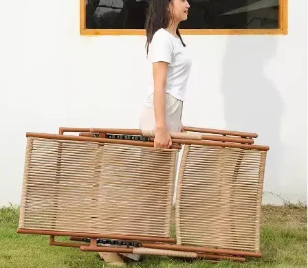 

balcony chair folding chair for lunch break Courtyard garden rattan nap chair New Chinese