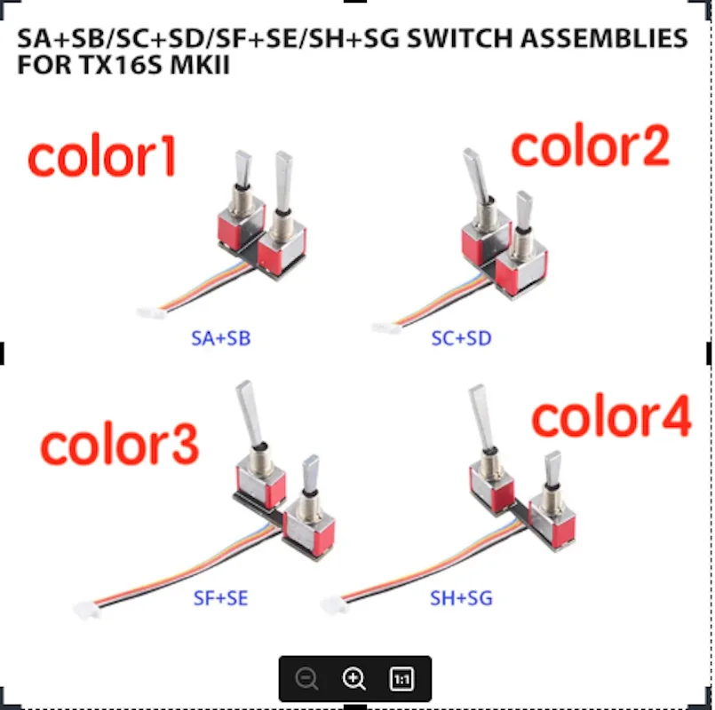 SA+SB/SC+SD/SF+SE/SH+SG Switch Assemblies for TX16S MKII