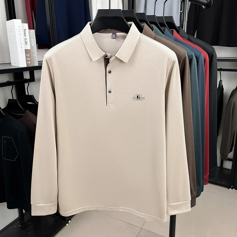 2026 Herren Business Casual Kurzarm-Hemd mit Abzeichen Einfarbiges Polohemd Modisch Bequem Vielseitiges Oberteil