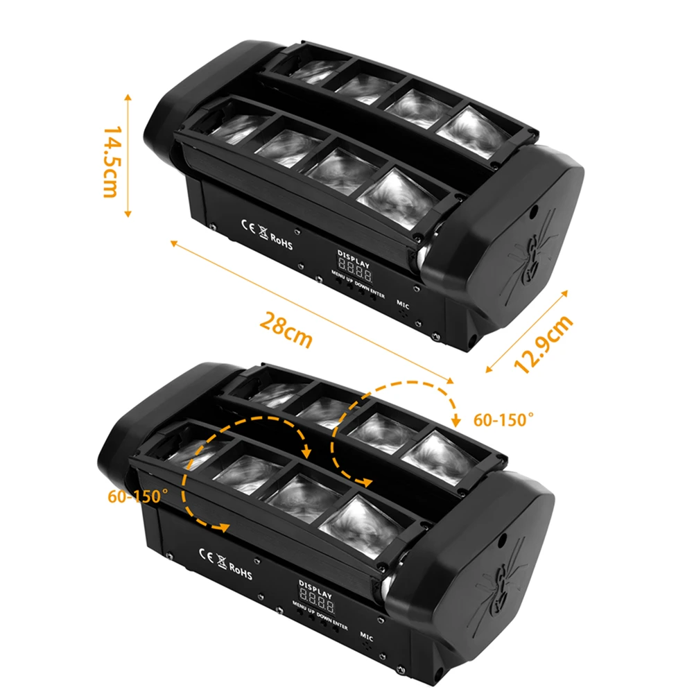 Imagem -05 - Buysumshine-cor Led Spider Stage Luz Luz Efeito dj Movendo a Cabeça Dmx Sound Control 8leds Rgbw em 48w