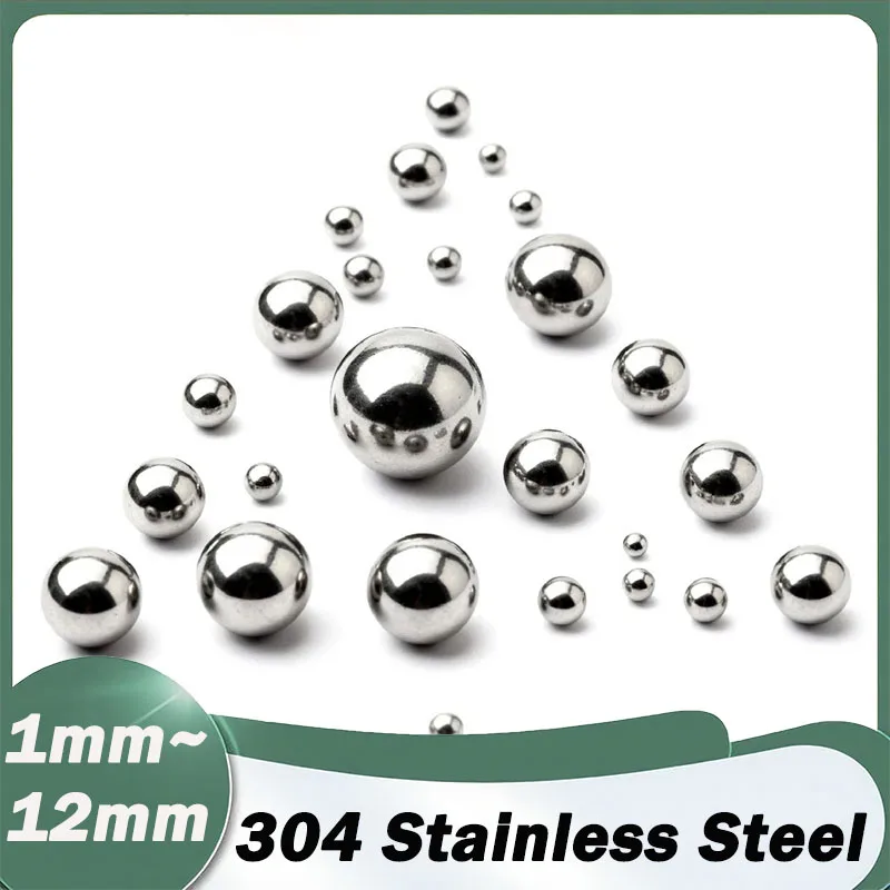 50~1000Pcs 304Stainless Steel Balls 1mm~12mm Smooth Round High Precision Bearing Ball Bead Solid Ball For Bicycles Auto Parts