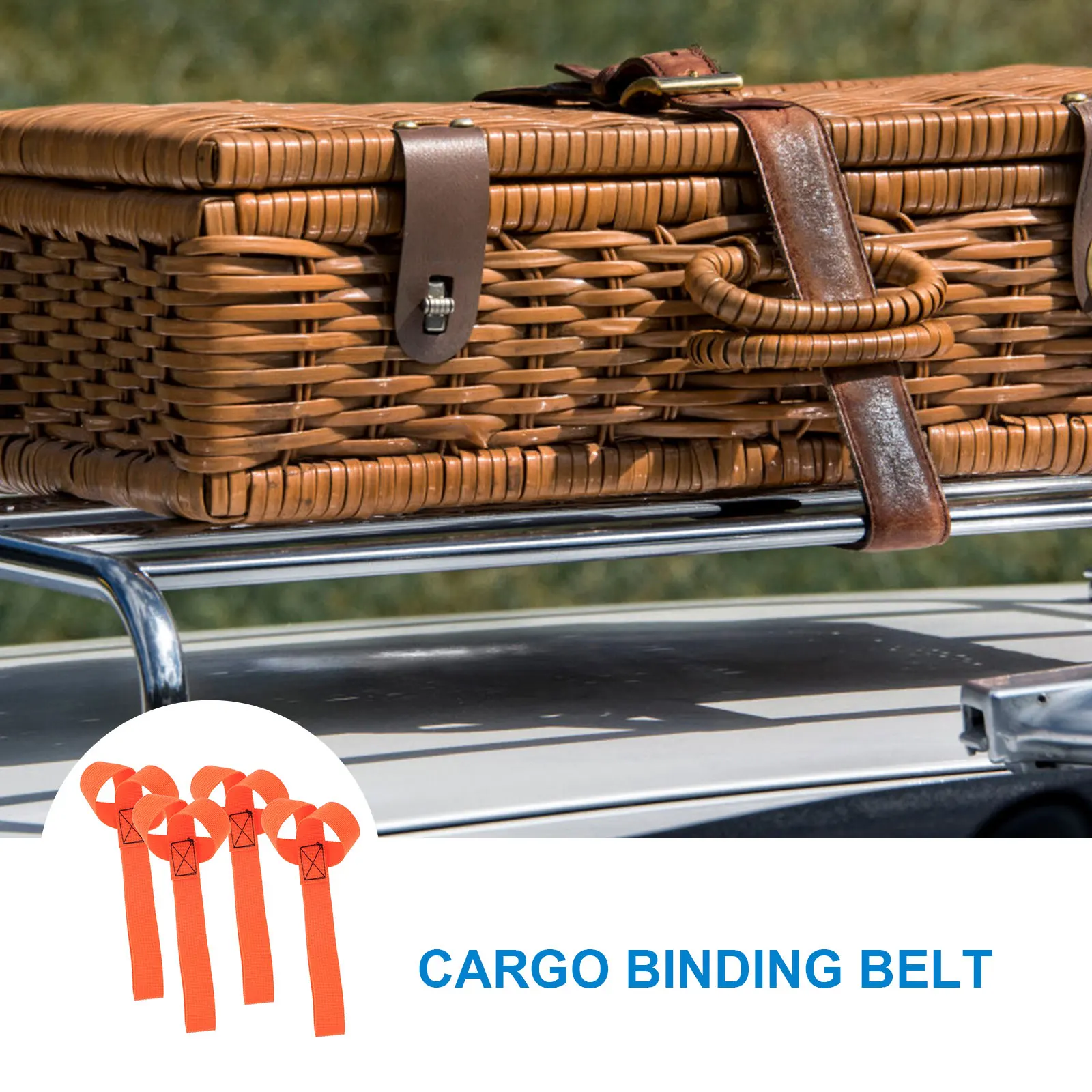 

4pcs Heavy Duty Luggage Tie Down Straps Skid Resistant Cargo Binding Strap Motorcycle Wheel Loop Ratchet Motorbike Long Time