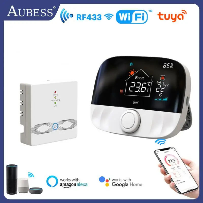 

Tuya WIFI RF433 Smart Wall Thermostat Smart Home Wireless Remote Control Water Gas Boiler Thermostat Work With Alexa Google Home