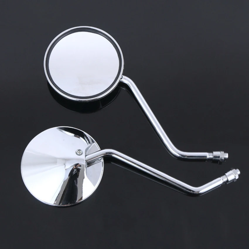 M8 M10 Motorcycle Rearview Mirrors Chrome Round Mirror For Kawasaki Yamaha Suzuki Ducati  Aprilia Vespa