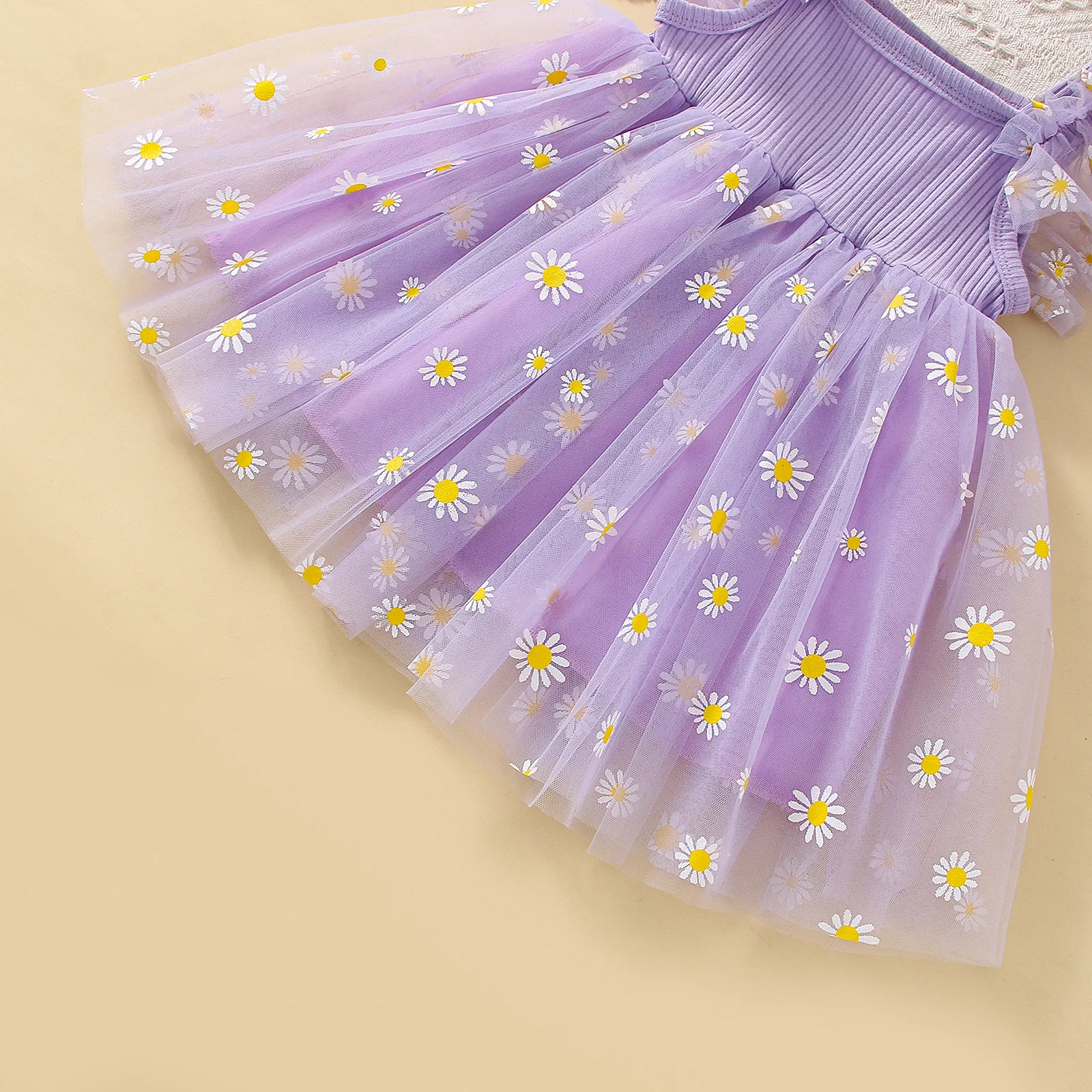 Sleeveless Princess Skirt New Daisy Korean Edition Children\'s Strap Skirt Mesh Dress Yarn Skirt