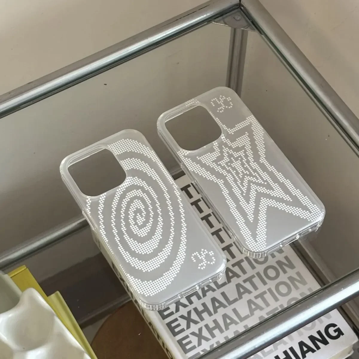 Circle Star Creative Y2K Advanced Matte Transparent Phone Case For iPhone 17 16 15 14 13 12 11 Pro Max  Y2K Cover