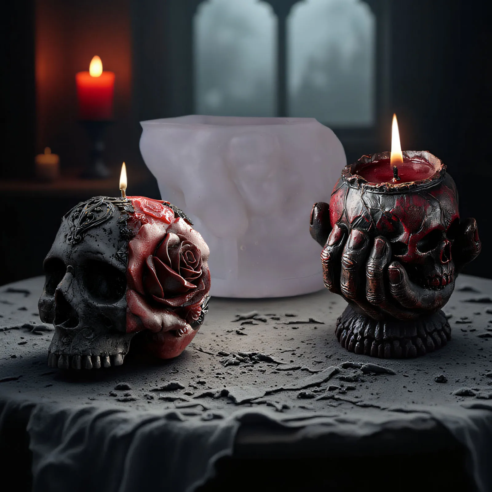 

Bone Hand Series Scented Candle Silicone Mold DIY Halloween Skull Series Plaster Resin Molds Candle Making Supplies