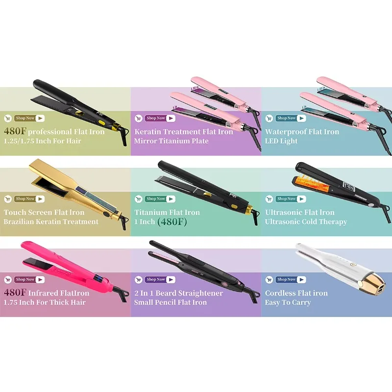 Electric 480°F Professional Titanium 2‑in‑1 Flat Iron Hair Straightener for Salon Keratin Treatment Styling view 6