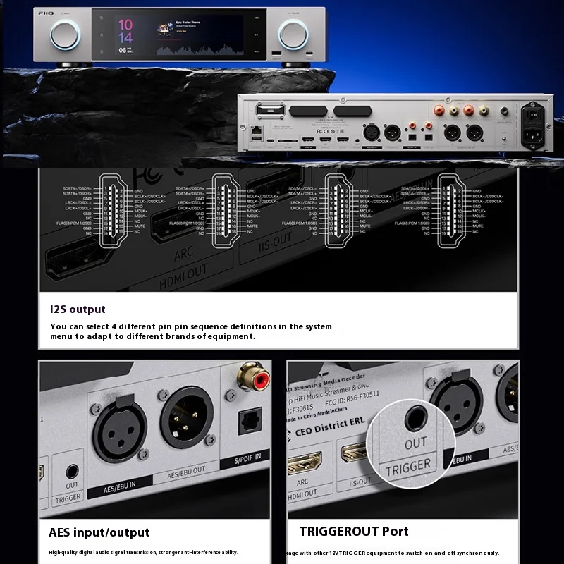 Fiio S15 pemutar dan Decoding Digital berdefinisi tinggi mesin All-In-One, pemutar musik DSD Bluetooth kustom, mendukung HDMI/ARC