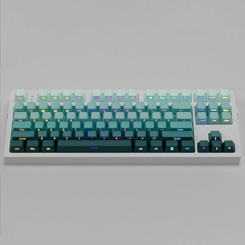 Deep Sea Cherry Profile 135-Key Set Double Shot PBT Keycaps Side Print Shine through Keycaps for MX Switch Mechanical Keyboard