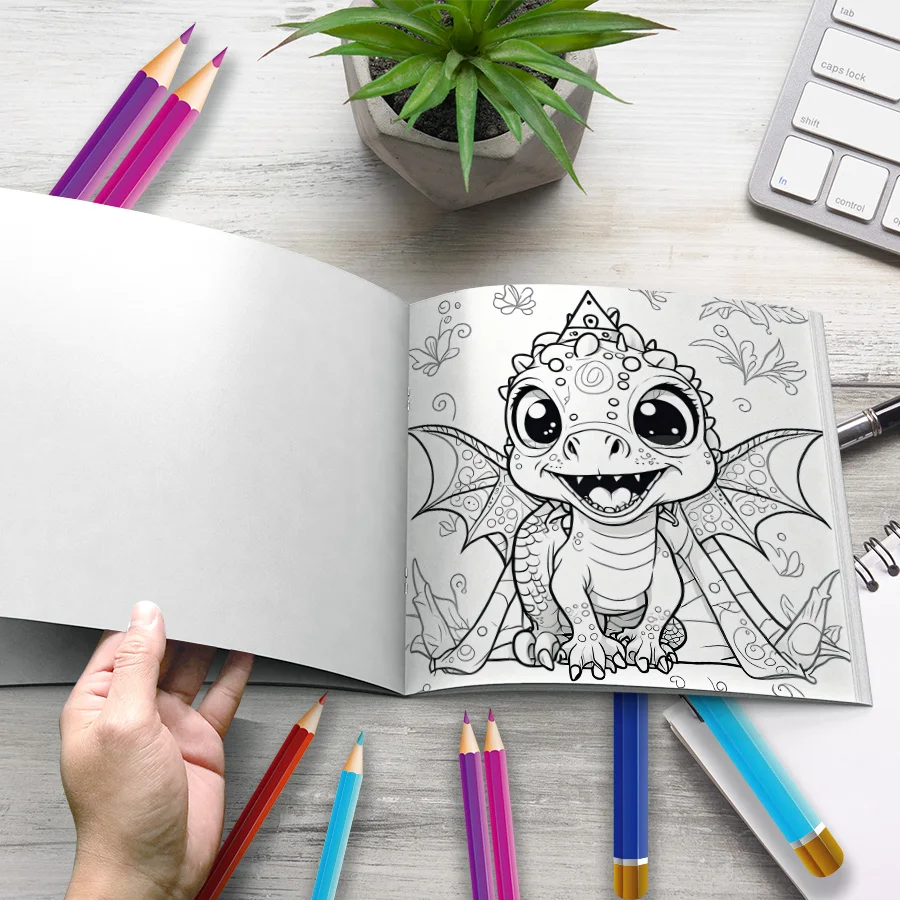 20 Page Adorable Fantasy Creatures Coloring Book For Adults And Teens Featuring Cartoon Cute Creatures Graffiti Painting Drawing