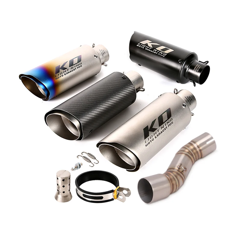 

For CFMOTO CLX-700 2020-2022 Slip On 51mm Motorcycle Exhaust Muffler Pipe Carbon Fiber Escape Connect Tuber Mid Link DB Killer