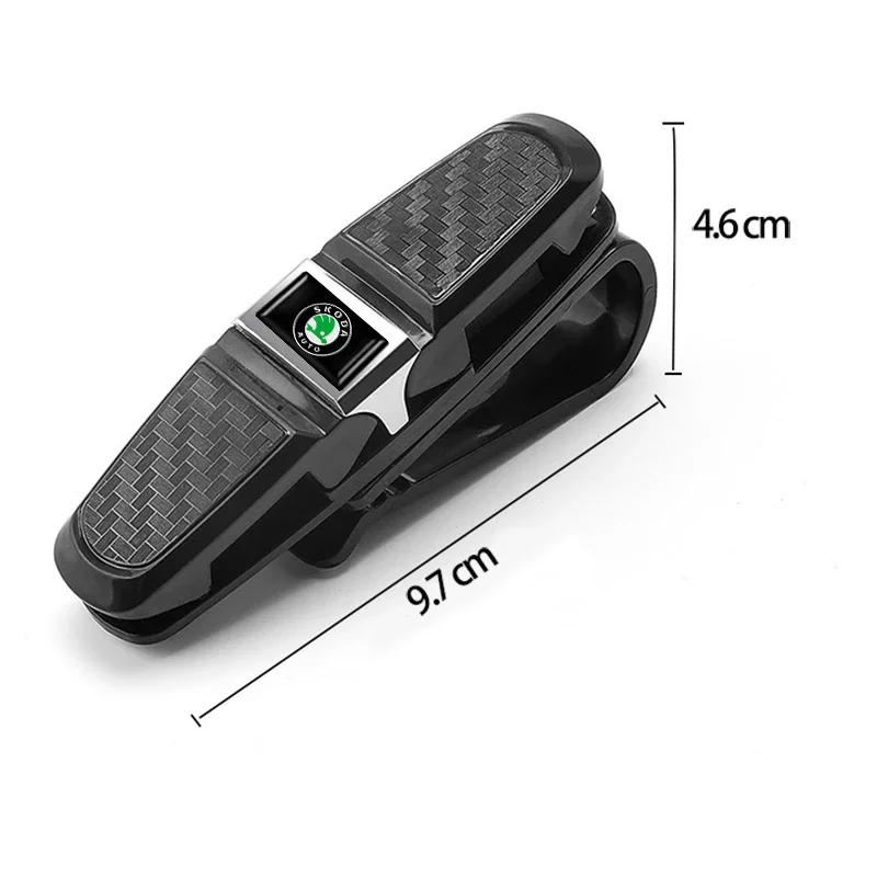 Car Sun Visor Clip 360 Rotation Sunglasses Ticket Card Clamp For Skoda Octavia A5 A7 Fabia Superb rapid yeti Kodiaq Accessories