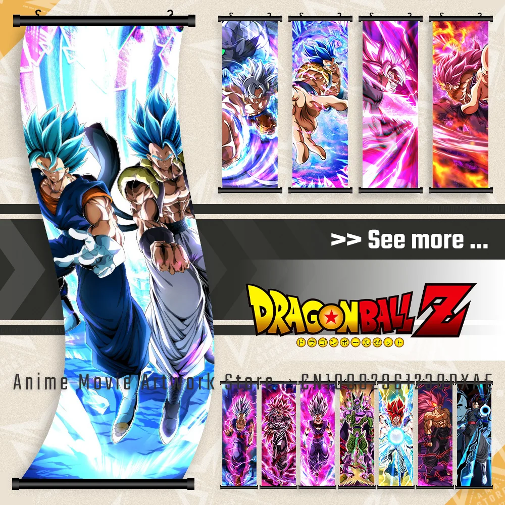 

Dragon Ball Super Home Decoration Hanging Painting Anime Blue Vegito Gogeta Poster Canvas Wall Art Scrolls Picture Living Room