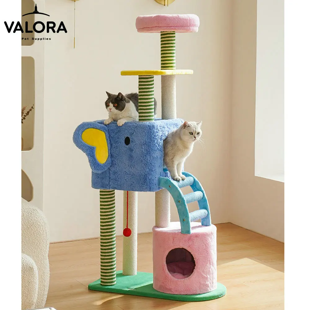 

New Colorful Spring Days Luxurious Cat Tree Cats Nest One Tongtian Pillar Diving Platform Large Keep Warm Pet Supplies