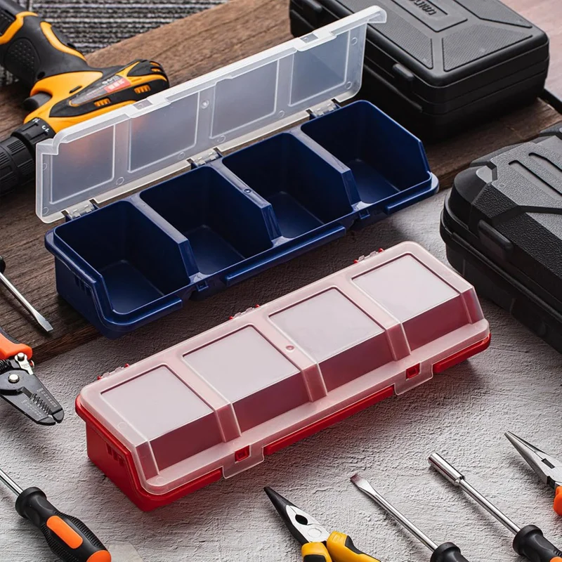6Pack Screw Organizer Box With Lids 4 Compartments Tool Bin Divider Compartment Containers Sorting Screw Toolbox Case