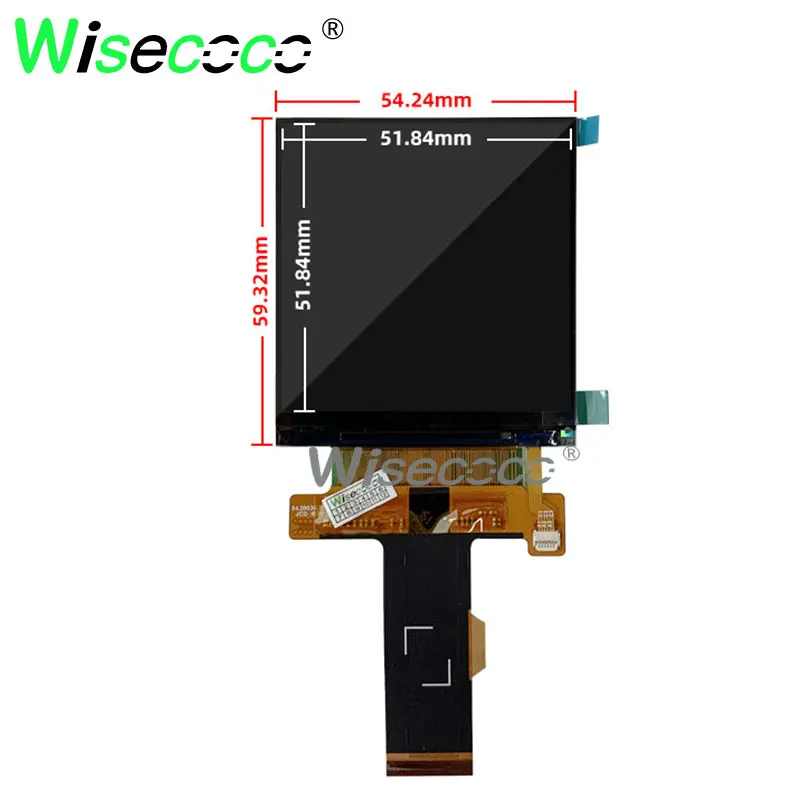 Wisecoco 2,9 Zoll 2160 x 2160 LCD-Display 1:1 quadratisches hochauflösendes 2K-LCD-Bildschirmmodul USB Typ-C-Treiberplatine