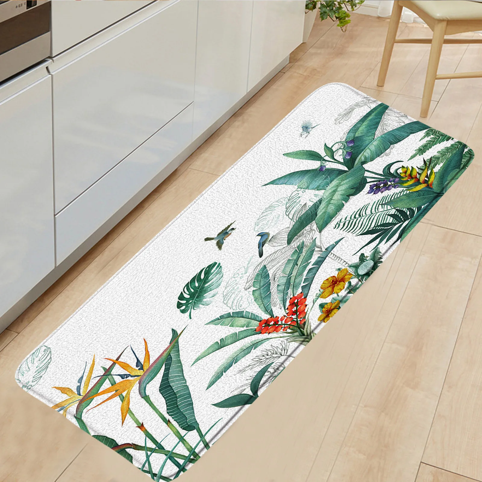 Palm Leaf Kitchen Carpet Home Entrance Doormat Bedroom Living Room Decor Rug Hallway Bedside Bathroom Anti-Slip Floor Mat