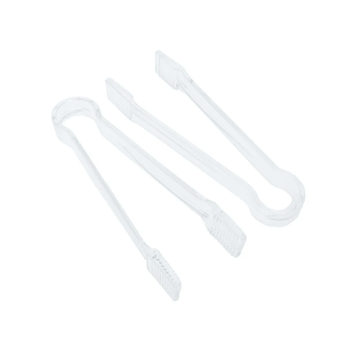 

2pcs Ice Tongs Clear Acrylic Kitchen Tool for Serving Cubes Pastries Bagels Desserts Fruit Salad Resistant