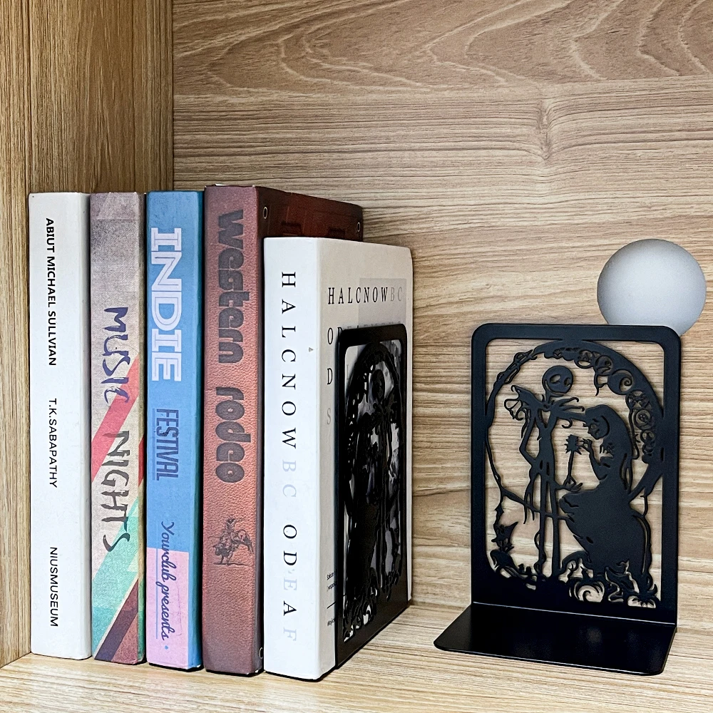 Fermalibri a tema anime horror Jack Sally Decorazioni per il desktop a tema spaventoso Decorazioni per la casa di Halloween Fermalibri anime