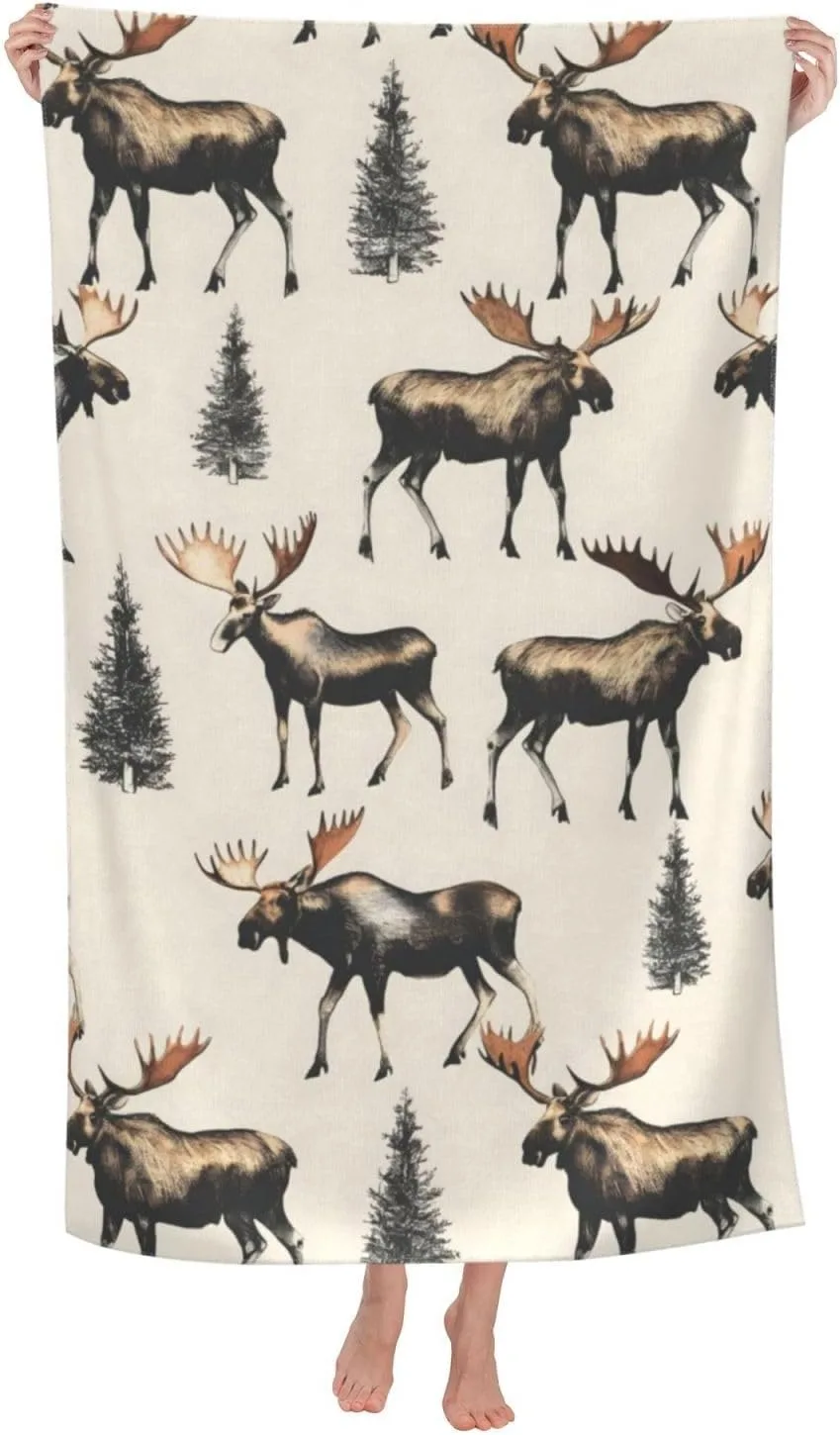 Milu Elk pattern Beach Towel for Family stuffs friend Gifts Quick-Dry Sand free For Bath Yoga Tourism Beach Camping Swimming GYM