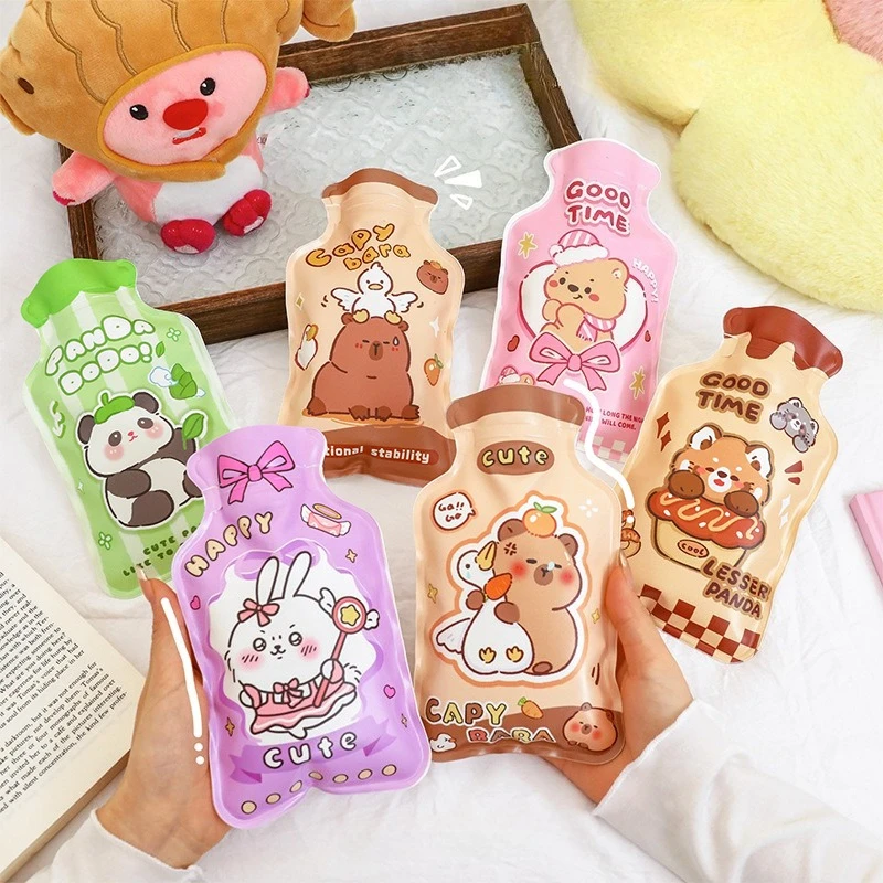 

Мешок для нагрева воды с животным узором, горячий пакет, грелка для рук и ног, грелка, мягкий плюшевый горячий компресс с наполнителем воды для детей и взрослых 물병