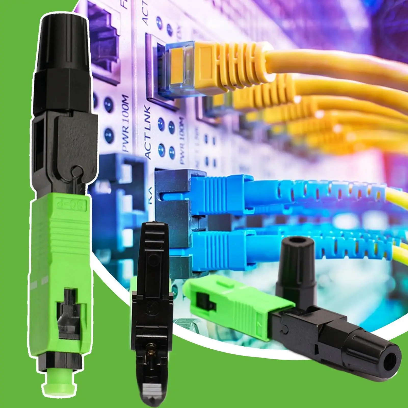 10 Pieces SC APC Fast Fiber Quick Connector FTTH SC/APC Pre-terminated Connector Cable Adapter Tools And Supplies