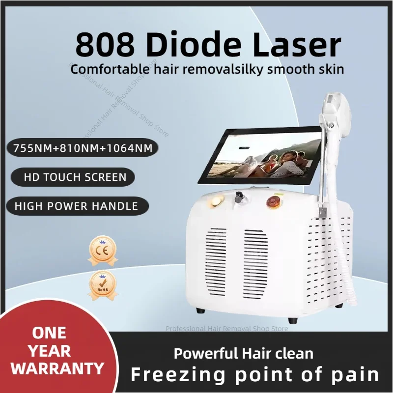 

Advanced Laser Hair Removal Device with Ice Cooling Titanium Head 3 Wavelengths Diode Laser for Permanent Results.