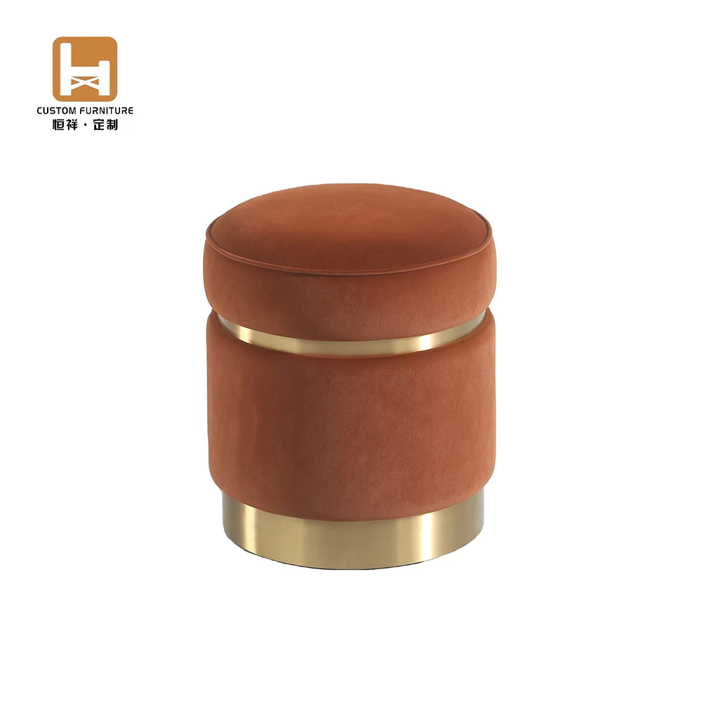 

PholsThe Metal Modern Deluxe Leather Utered Features a Space-saving Velvet Cushion for a Round Green Fabric Storage Long Stool