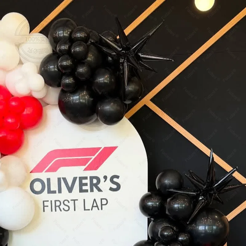 152 قطعة سباق السيارات موضوع بالون جارلاند قوس عدة الرمال الأبيض الأسود اللاتكس بالونات الصبي اثنين سريع حفلة عيد ميلاد استحمام الطفل ديكور