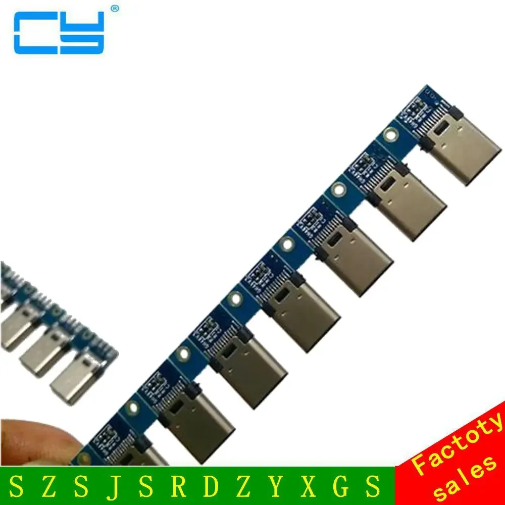 

Free shipping 50pcs USB-3.1 Welding Male jack Plug USB 3.1 Type C Connector with PCB Board Plugs for Android