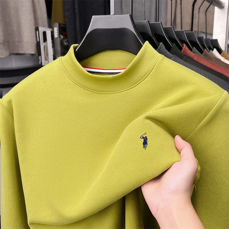 

Новая осенне-зимняя футболка с длинными рукавами, мужская осенняя рубашка с высоким воротником и высоким воротником