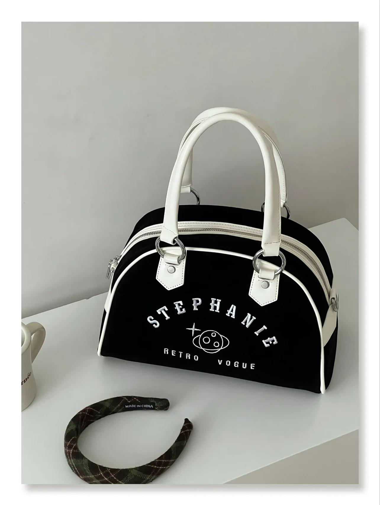 

Vintage American Baseball Handbag Retro High-End Boston Bag Sweet & Cool Shoulder Bag Crossbody Spacious Travel Tote