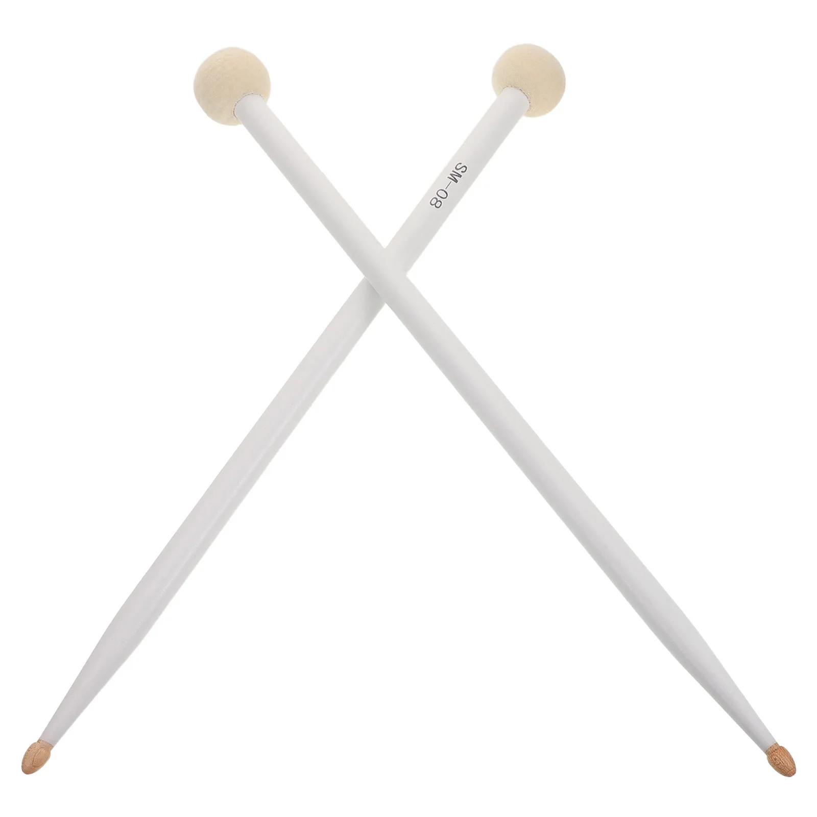 

2pcs Heavy-Duty Bass Drum Beaters Large Felt Head Timpani Mallets Wood Handle For Orchestral Concert Performance Percussion