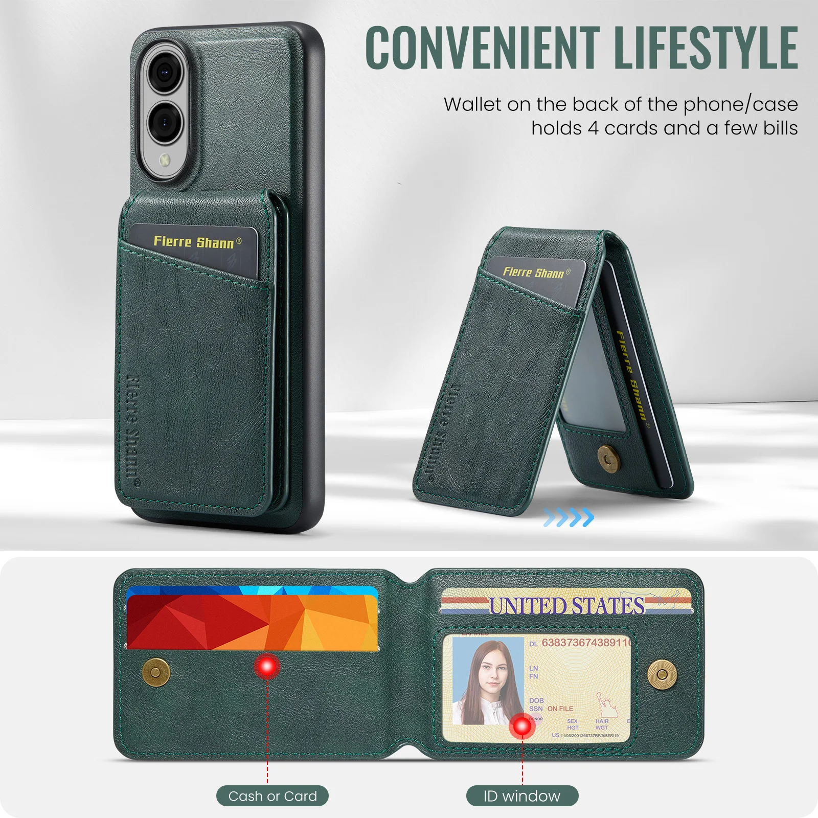 

Leather Magnetic Card Case for Samsung S25 Phone with Anti-Fall Protection and Built-in Card Slot Premium Full-Package Design