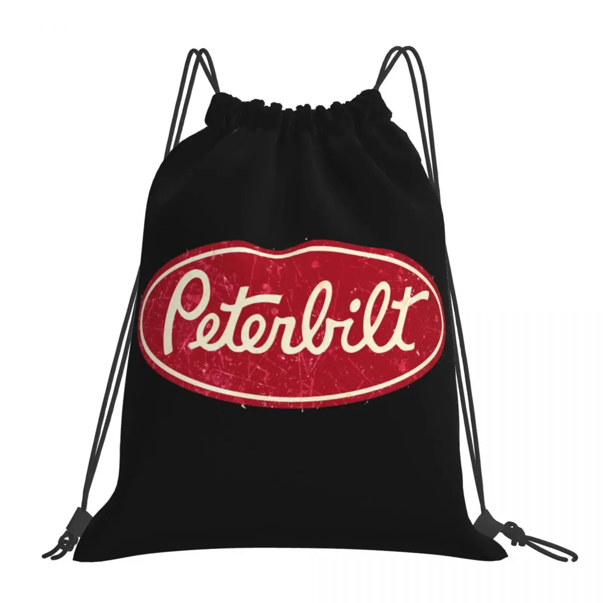 Peterbilt Truck Racing Vintage Backpacks Casual Drawstring Bags Drawstring Bundle Pocket Shoes Bag Book Bags For Travel Students