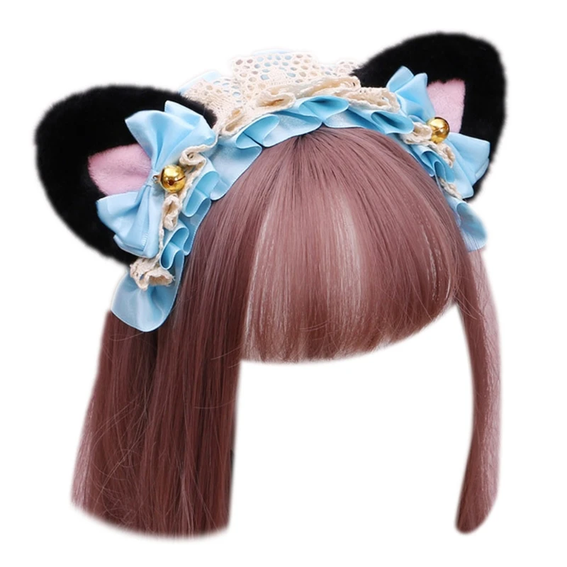 Masquerade Hair Hoop Lace Plush for Cat Ears Hair Accessories for Wo Drop Shipping