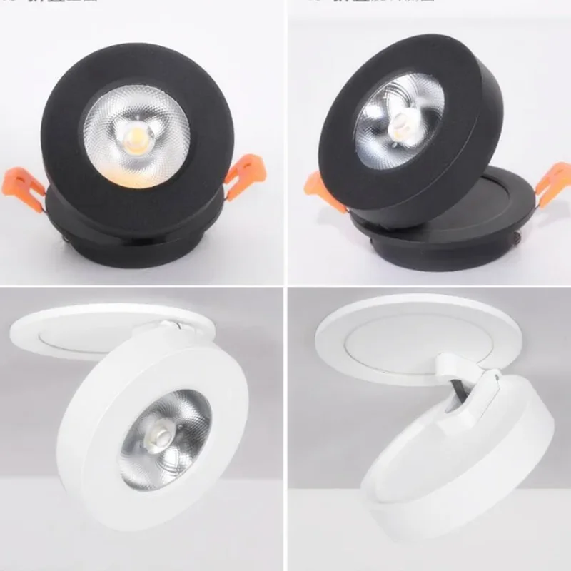 Downlight LED ultra fino ajustável, Spotlight, corredor giratório, lâmpadas de teto, lâmpada exposição, 15W, 4pcs