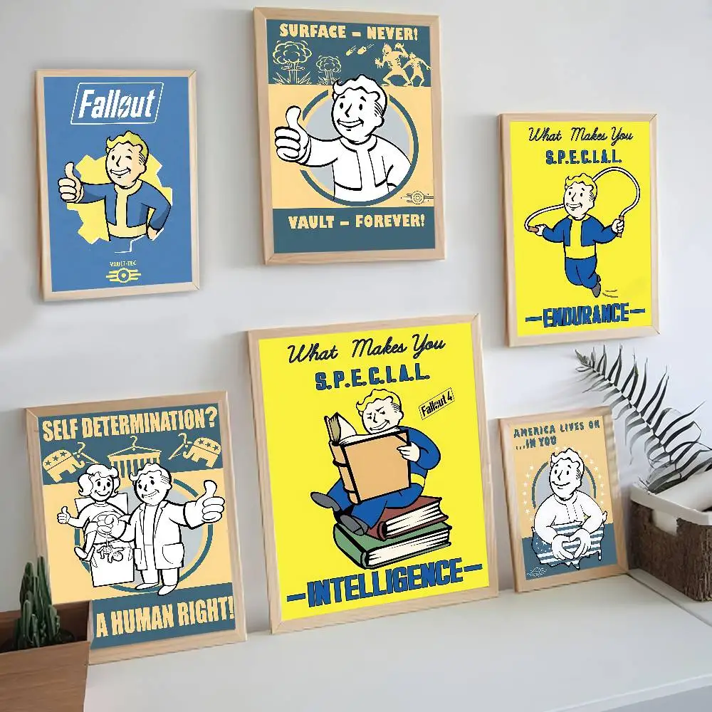 F-Fallout Game Vintage Posters Sticky Vintage Room Home Bar Cafe Decor Kawaii Room Decor