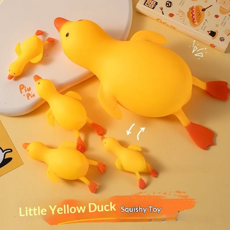 Cute Yellow Duck Squishy White Goose Squeeze Toy Soft Stress Relief Fidget Toy Kawaii Anxiety Relief for Kids Adults Gift