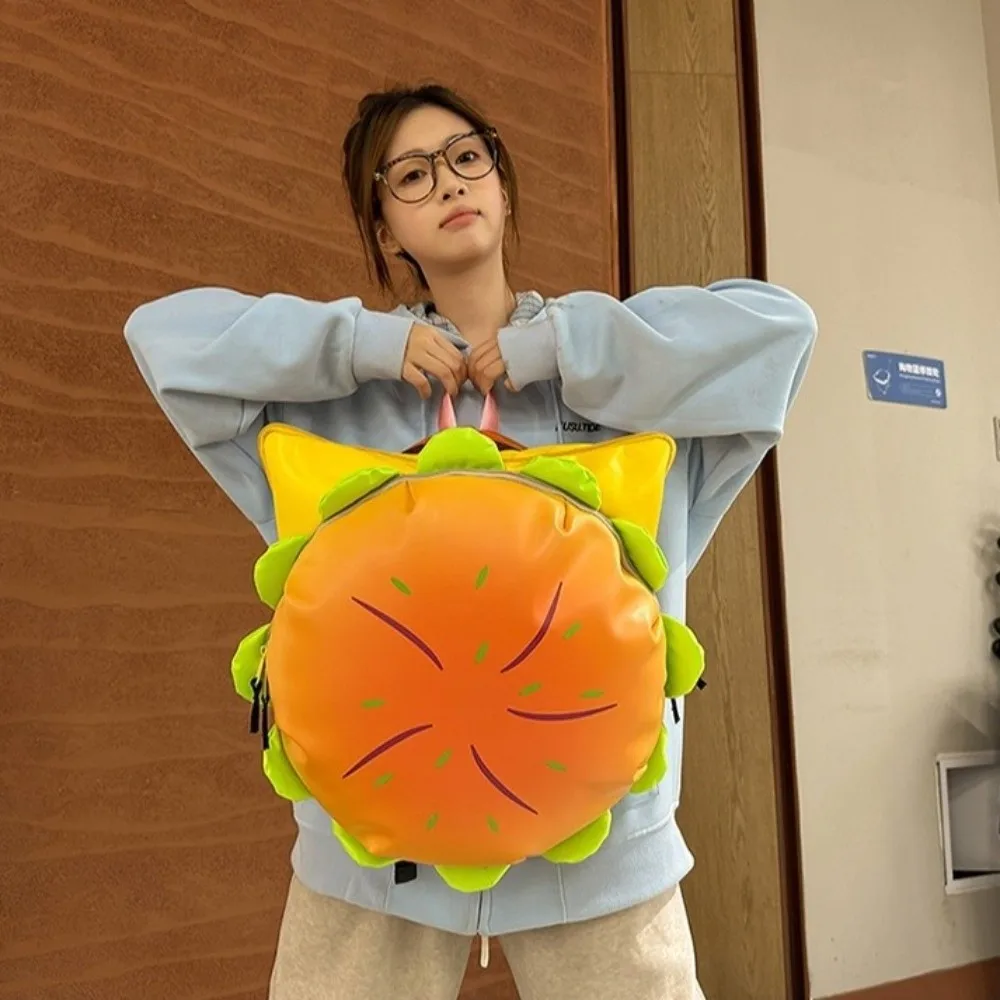 Trendy Large Capacity Cheeseburger Backpack Waterproof Multi-layer Hamburger Backpack Lovely Style School Rucksack School Use