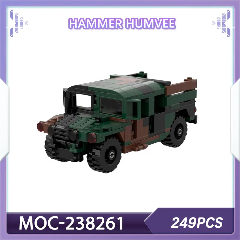 

Building blocks set Camouflage Humvee car model Military truck MOC-238261 bricks Christmas gift