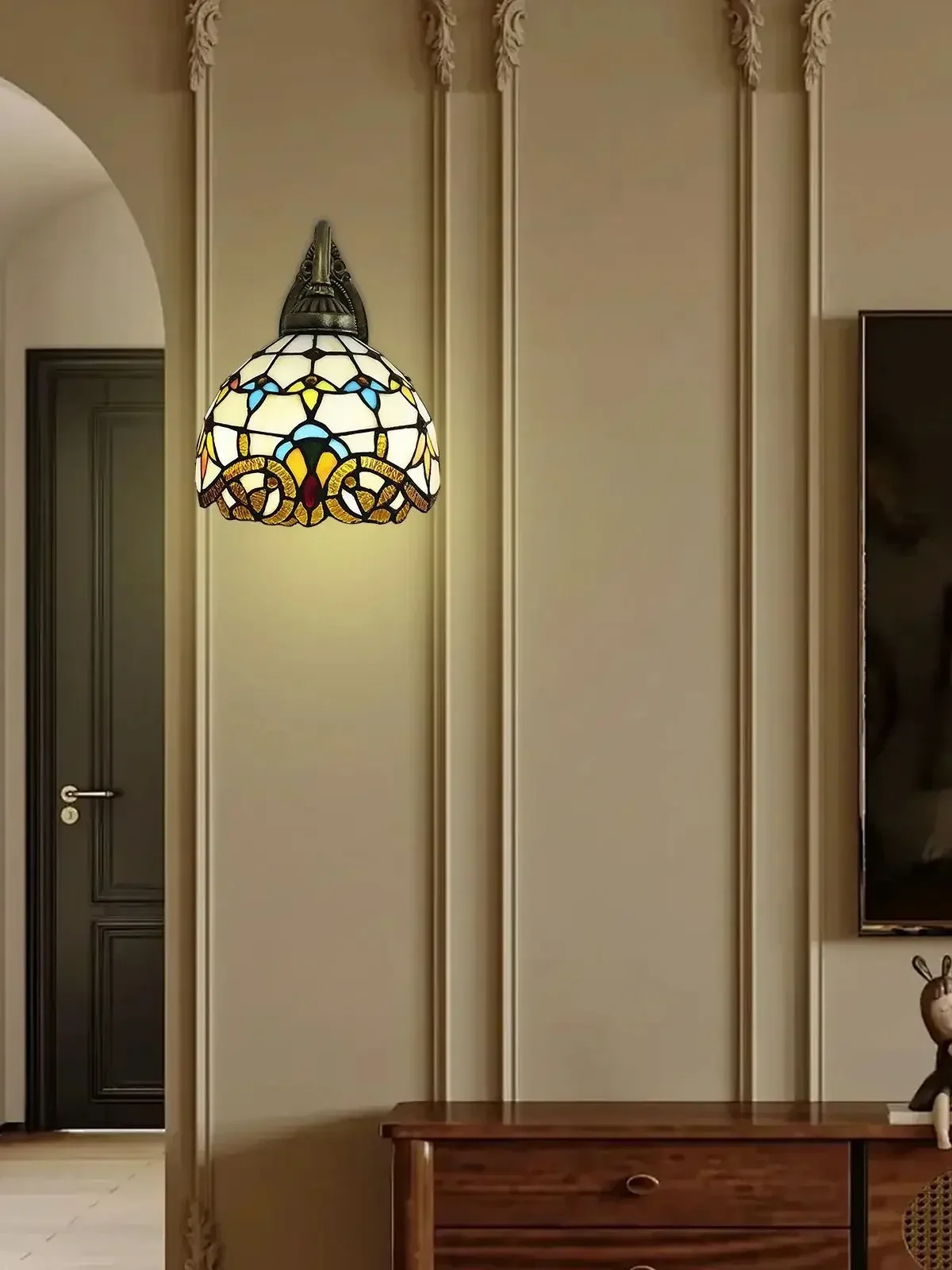 Viktorianische Wandleuchte im Tiffany-Stil, Innenbeleuchtung, Lampenschirm, Retro, handgefertigte Kuppellampe, Wohnzimmer, Schlafzimmer, Nachttischbeleuchtung