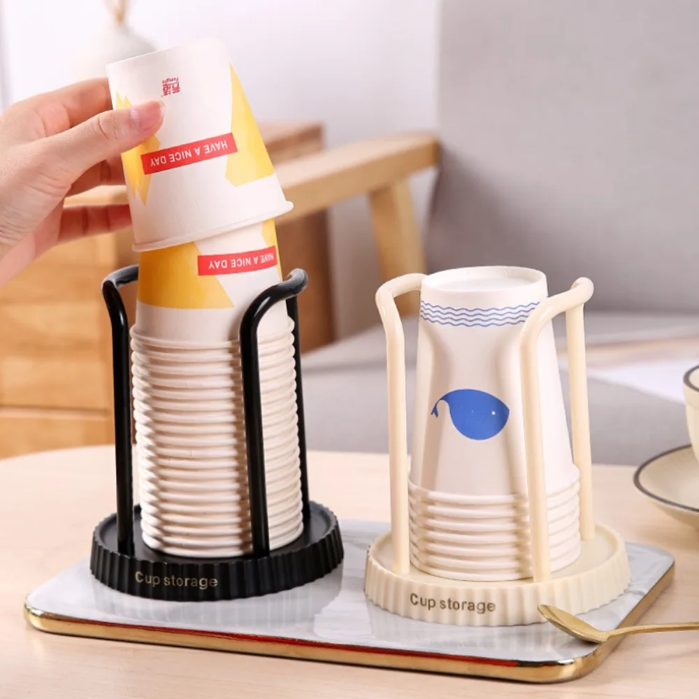 

Quality Rack Shelf Disposable Cup Storage Holder Space Saving Home Organization Mug Display Stand ABS Cups Dispenser Home